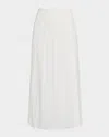 Lafayette 148 Pleated Hand-beaded Midi Skirt In Cloud