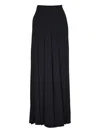 Lafayette 148 Pleated Wool-silk Midi Skirt In Black