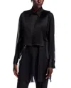 Lafayette 148 Pleated Vest Blouse In Black