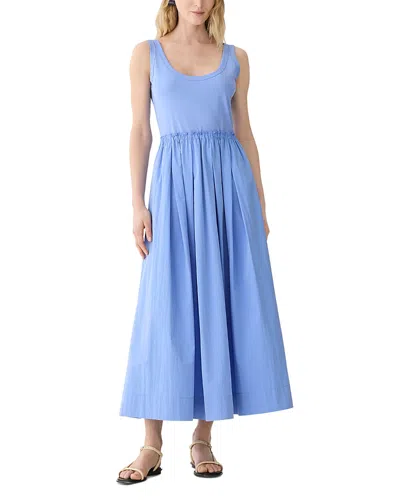 Lafayette 148 Pleated Waist Maxi Dress In Blue