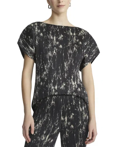 Lafayette 148 Plisse Cap Sleeve Blouse In Multi