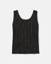 Lafayette 148 Plisse Pleated Pullover Sleeveless Blouse In Black