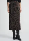 Lafayette 148 Plisse Pull-on Midi Skirt In Wood Multi In Multi
