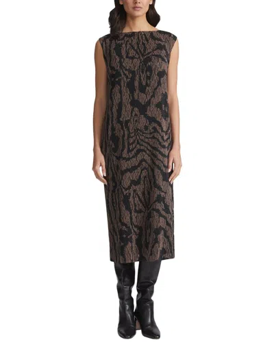 Lafayette 148 Plisse Sleeveless Midi Dress In Multi
