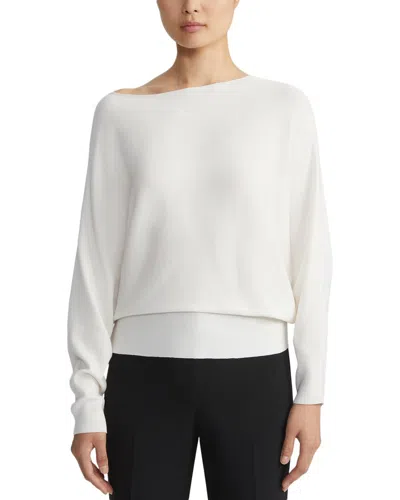 Lafayette 148 Plus Asymmetric Dolman Silk-blend Sweater In White