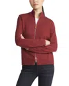 Lafayette 148 Plus Fitted Silk-blend Bomber Sweater In Red
