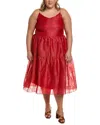Lafayette 148 Plus Hartford Linen & Silk-blend Maxi Dress In Red