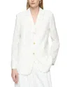 Lafayette 148 Plus Patch Pocket Single Breasted Blazer In White