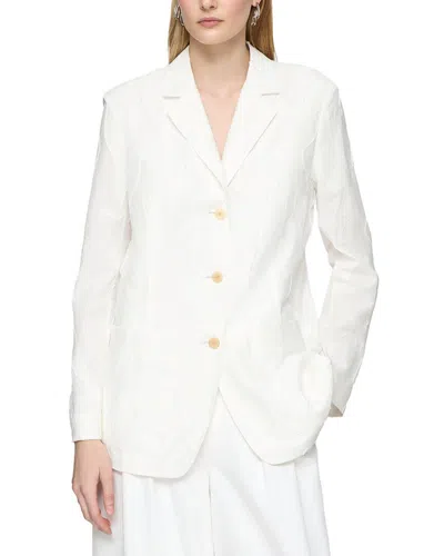 Lafayette 148 Plus Patch Pocket Single Breasted Blazer In White