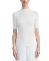 Lafayette 148 New York Plus Ribbed Stand Collar Sweater In White