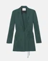 Lafayette 148 Plus-size Baroque Botanical Cloquã© Flap Pocket Jacket In Deep Malachite