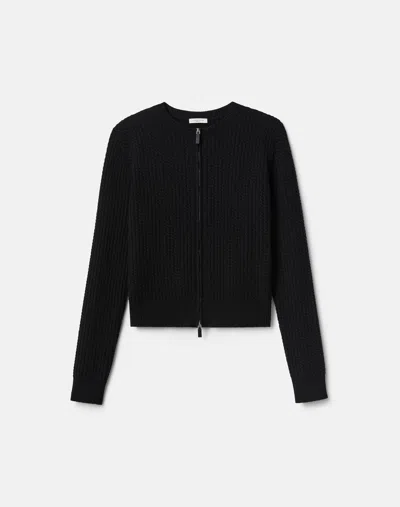 Lafayette 148 Plus Size Cashmere Cabled Cropped Button Cardigan In Black