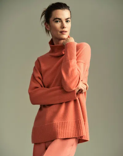 Lafayette 148 Plus Size Cashmere Long Sleeve Turtleneck Sweater In Brown