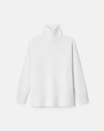 Lafayette 148 Plus Size Cashmere Long Sleeve Turtleneck Sweater In Cloud