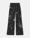 Lafayette 148 Plus-size Charcoal Print Silk Twill Riverside Pant In Black