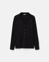 Lafayette 148 Plus Size Cotton Silk Long Sleeve Fitted Cardigan In Black