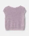 Lafayette 148 Plus Size Cotton Silk Open Knit Pullover Tank In Lavender Tint