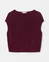 Lafayette 148 Plus Size Cotton Silk Open Knit Pullover Tank In Violet Ash