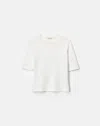 Lafayette 148 Plus Size Cotton Silk Short Sleeve Pullover Sweater In Cloud