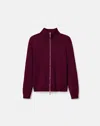 Lafayette 148 Plus-size Cotton-silk Tape Knit Bomber In Violet Ash