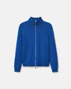 Lafayette 148 Plus Size Cotton Silk Zip Front Cardigan In Galaxy Blue