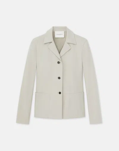 Lafayette 148 Plus Size Cotton Stretch Twill Fitted Blazer In Khaki