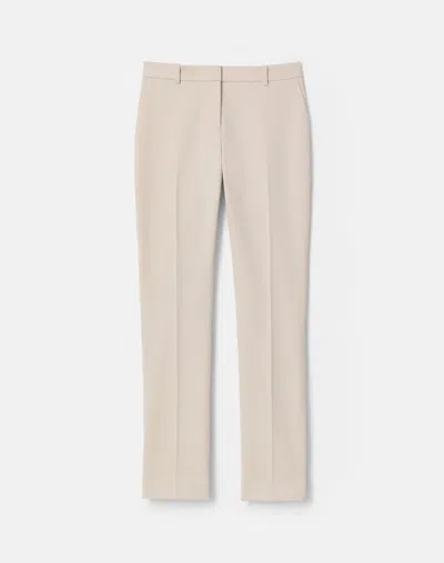 Lafayette 148 Plus Size Cotton Twill Cigarette Slim Ankle Pant In Pearl