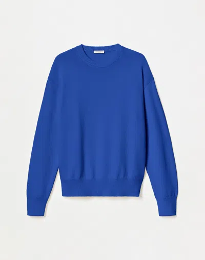 Lafayette 148 Plus-size Cottonsilk Tape Crewneck Sweater In Ultramarine