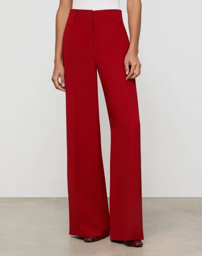 Lafayette 148 Plus Size Crepe High Waisted Wide Leg Pants In Red