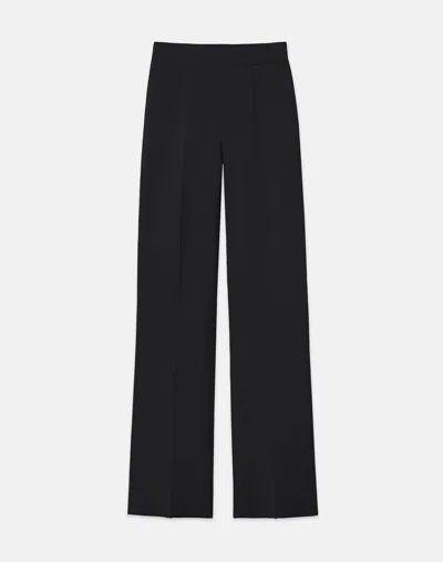 Lafayette 148 Plus Size Crepe Knit Waist Flared Ankle Pants In Black