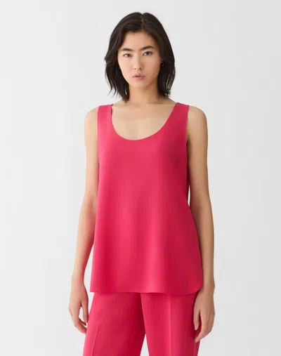Lafayette 148 Plus Size Crepe Sleeveless Tank Blouse In Pink Peony