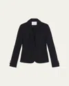 Lafayette 148 Plus-size Finesse Crepe Single Button Blazer In Black