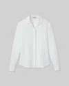 Lafayette 148 Plus-size Finesse Crepe Collared Blouse In White