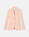 Lafayette 148 Plus-size Finesse Crepe Peak Lapel Blazer In Pink Dusk