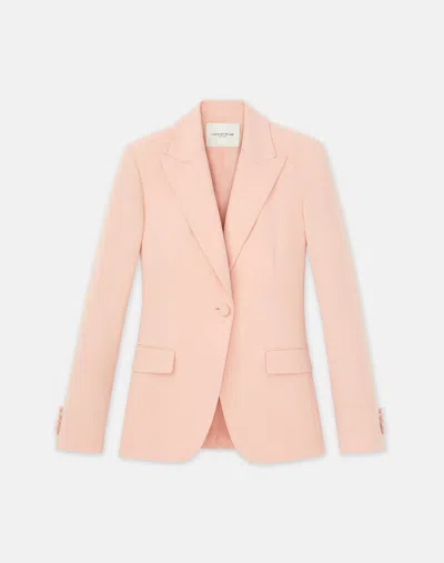 Lafayette 148 Plus-size Finesse Crepe Peak Lapel Blazer In Pink Dusk