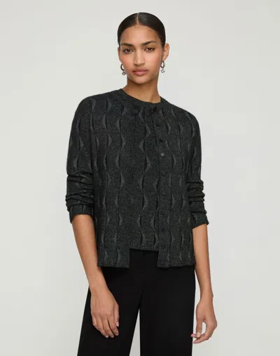 Lafayette 148 Plus Size Iridescent Cashmere Button Front Cardigan In Pattern