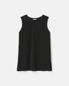 Lafayette 148 Plus-size Matte Jersey Side Slit Tunic In Black