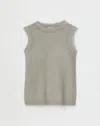 Lafayette 148 New York Mercerized Cotton Texture Stitch Sleeveless Sweater In Gray