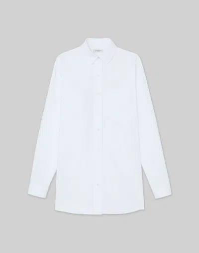 Lafayette 148 Plus-size Organic Cotton Poplin Oversized Shirt In White