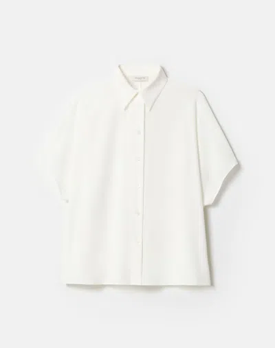 Lafayette 148 Plus-size Organic Silk Georgette Dolman Oversized Blouse In Cloud