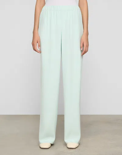 Lafayette 148 Plus Size Organic Silk Relaxed Fit Pants In Blue