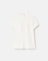 Lafayette 148 Plus Size Organic Silk Short Sleeve Henley Blouse In Cloud