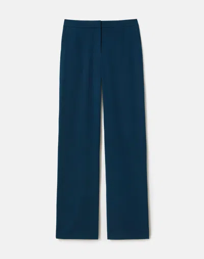 Lafayette 148 Plus-size Organic Silk Stretch Crepe De Chine Sullivan Pant In Lido Blue