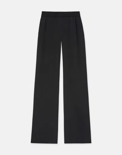 Lafayette 148 Plus-size Organic Silk Stretch Georgette Knit Waist Riverside Pant In Black