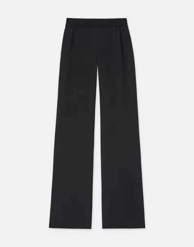 Lafayette 148 Plus-size Organic Silk Stretch Georgette Knit Waist Riverside Trouser In Black