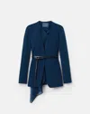 Lafayette 148 Plus Size Organic Stretch Silk Cardigan Jacket In Lido Blue