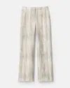 Lafayette 148 Plus Size Printed Silk Mid Rise Trouser Pant In Pearl Multi