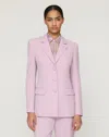 Lafayette 148 Plus-size Responsible Finesse Crepe Three Button Blazer In Lavender Tint