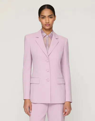 Lafayette 148 Plus-size Responsible Finesse Crepe Three Button Blazer In Lavender Tint