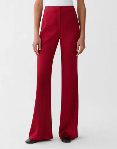 Lafayette 148 Plus Size Satin High Rise Flared Pants In Red